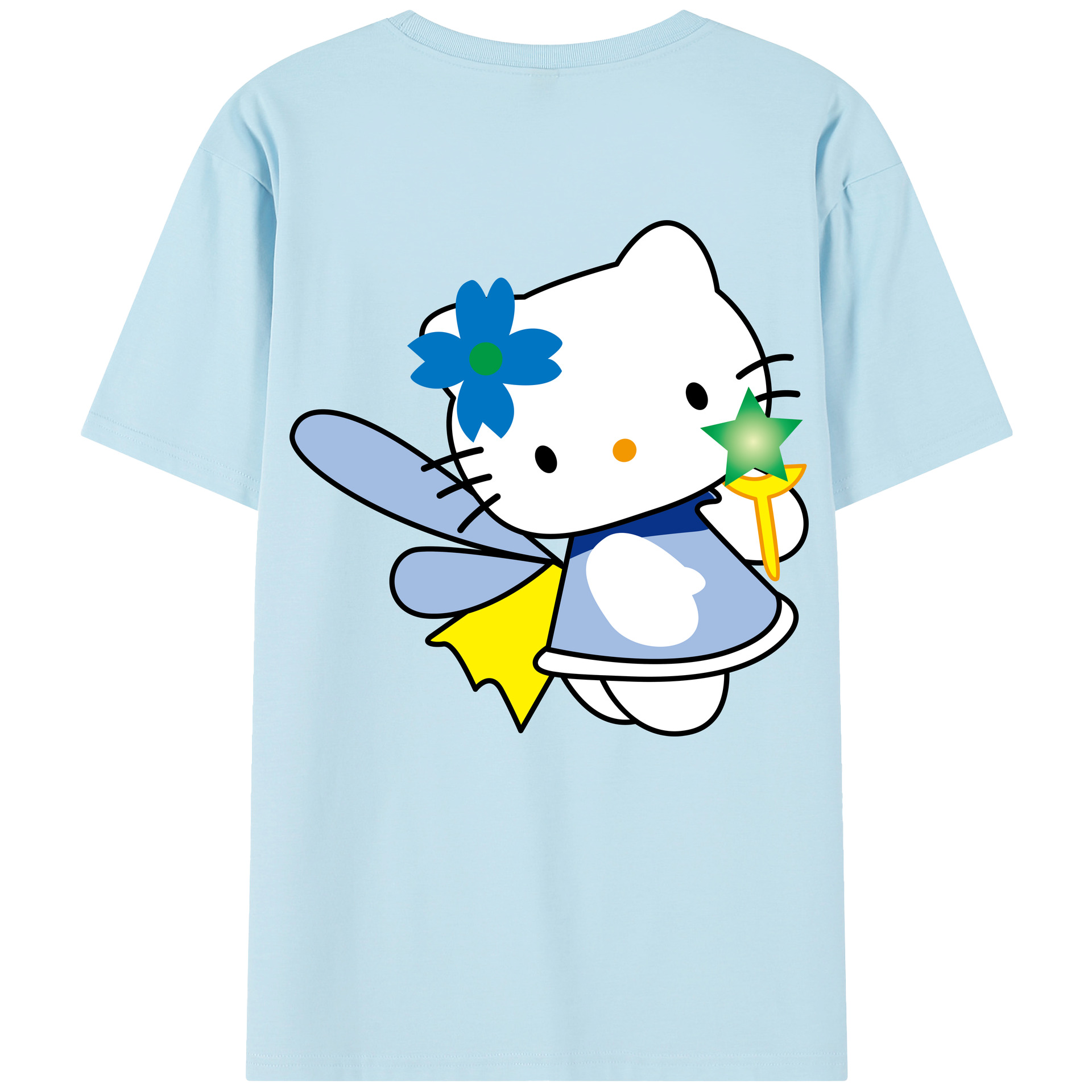（画像用） Hello Kitty ハローキティ 綿100％半袖Tシャツ（背面プリント）